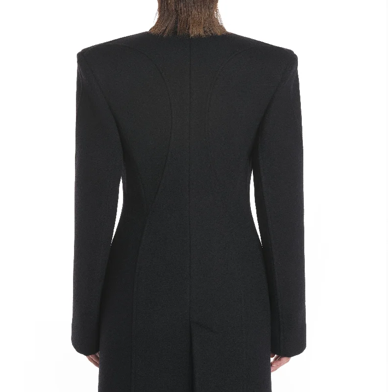 black cut-out coat