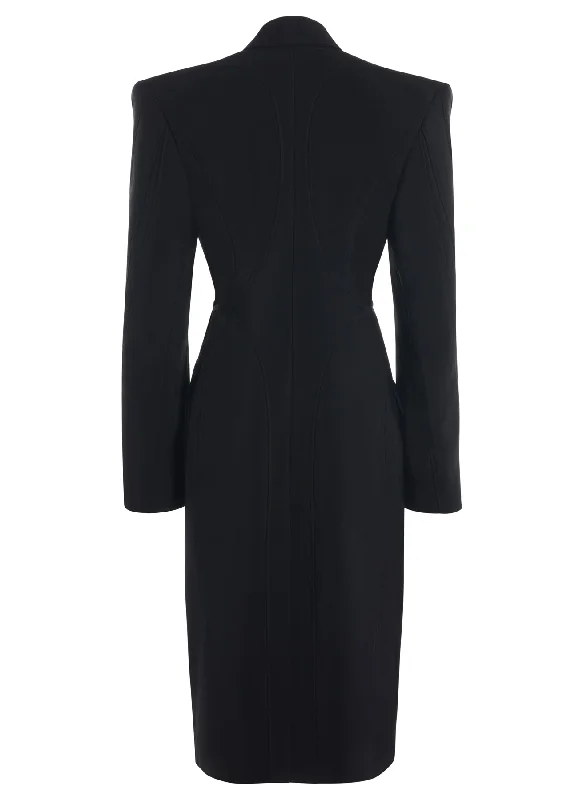 black mugler signature coat