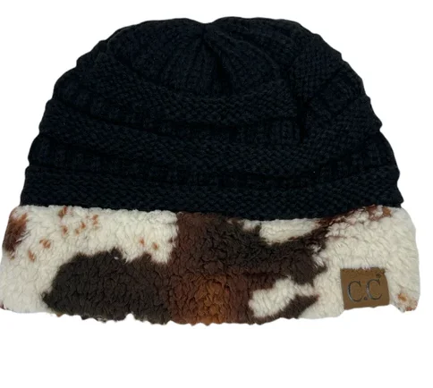 C.C. Cow print Beanie