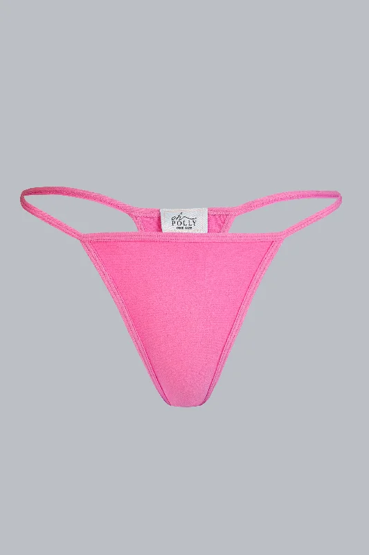 Mid-Rise Seamless Thong in Bubblegum Pink