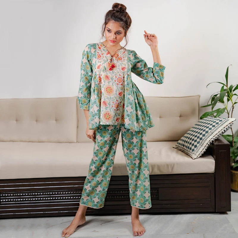 mul-cotton-block-printed-kurta-set-green