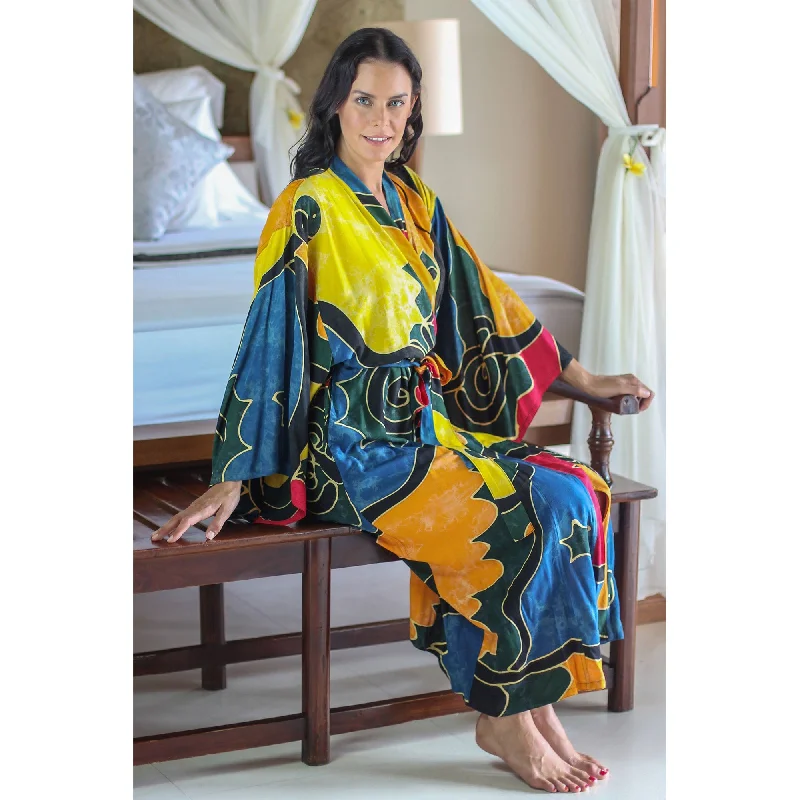 Paradise Peacock Women's Batik Robe