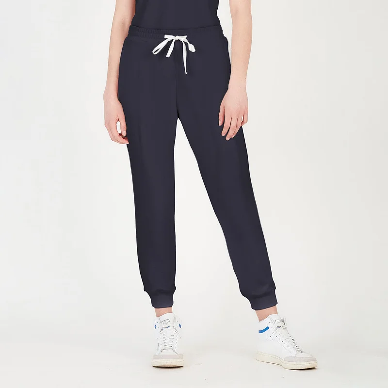 Organic Cotton Jogger Pants for Women | Drawstring Waistband | Navy