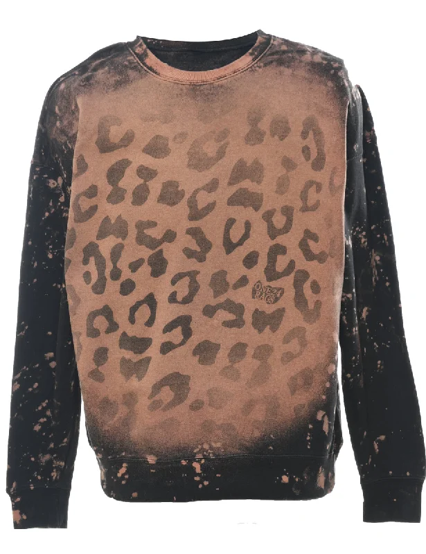 Classic 1990s Leopard Print Sweatshirt  - M