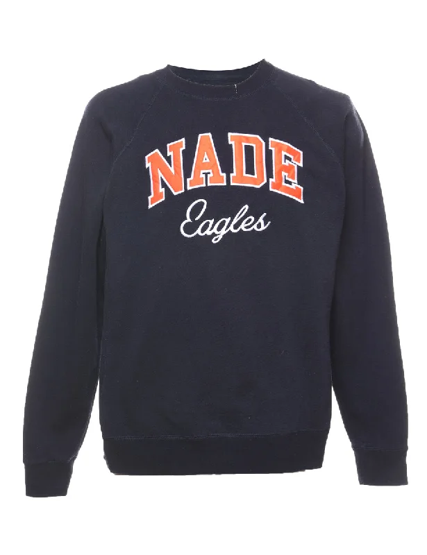 Embroidered Nade Eagles Navy & Orange Sweatshirt - M