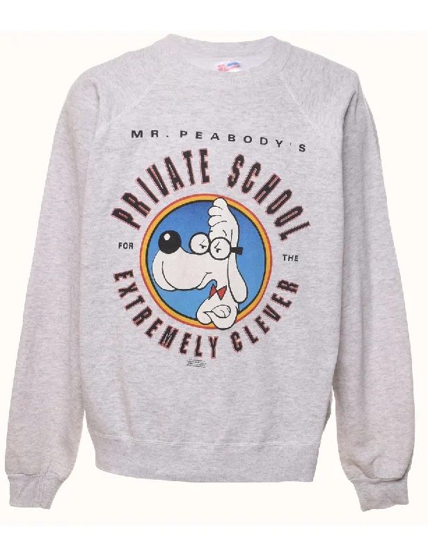 Marl Grey Printed Sweatshirt - XL