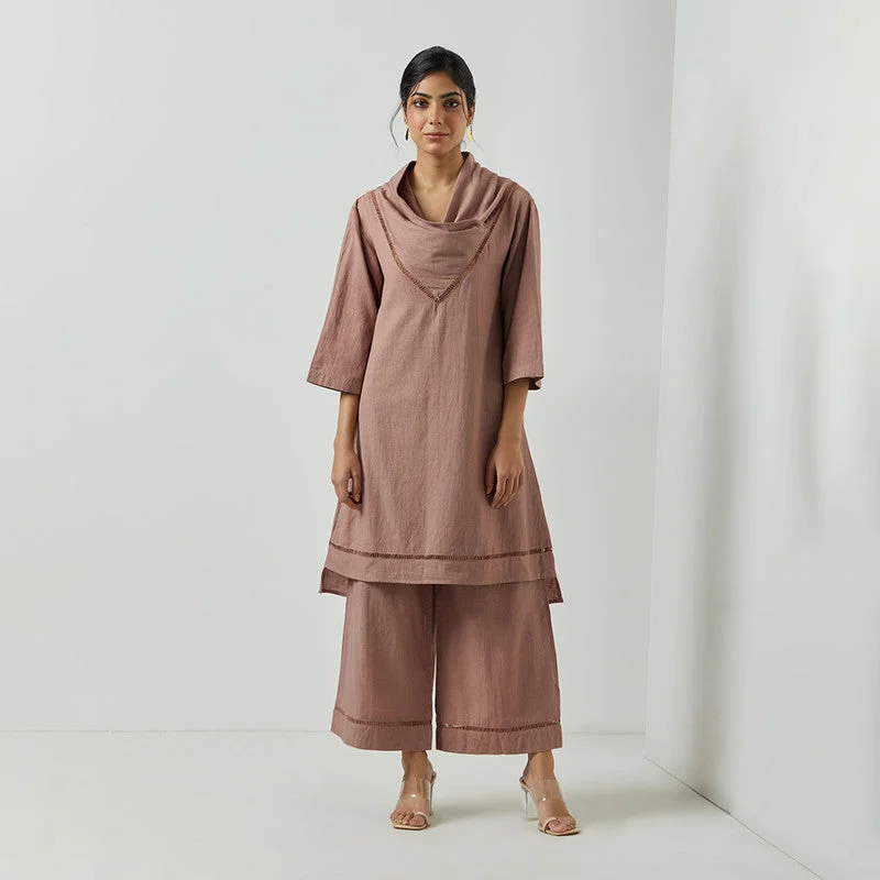 Handwoven Cotton A-Line Tunic | Mauve