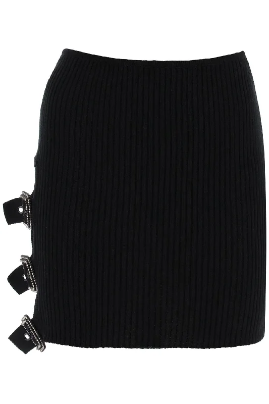 mini ribbed knit skirt in nine words 02SSKNS302 02079 BLACK