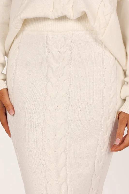 Aspen Cable Knit Skirt - White