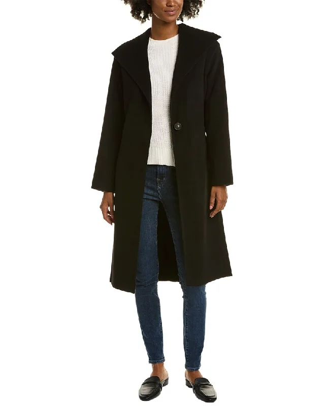 Vince Belted Drape Wool & Cashmere-Blend Coat