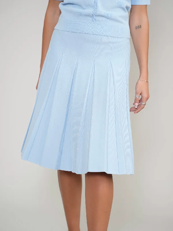 Wide Pleat Knit Skirt