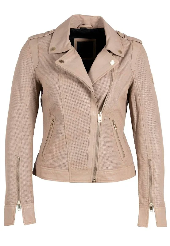 Women's Sinta Leather Jacket In Beige