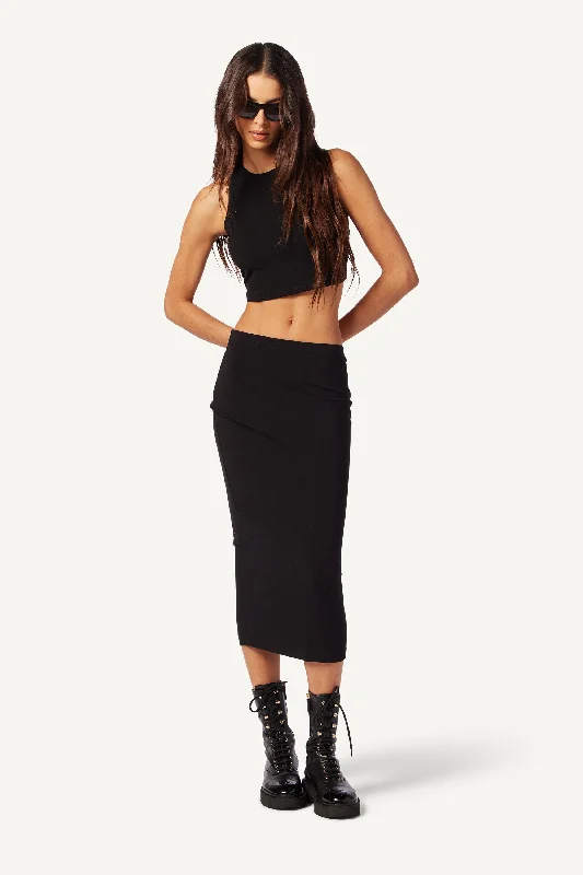 ZITA KNIT SKIRT | BLACK