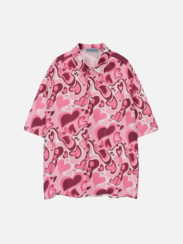 Aelfric Eden Full Print Heart Short Sleeve Shirt