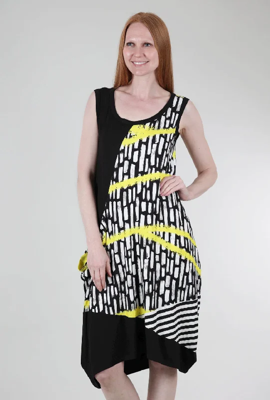 Star Dress, Black/Yellow