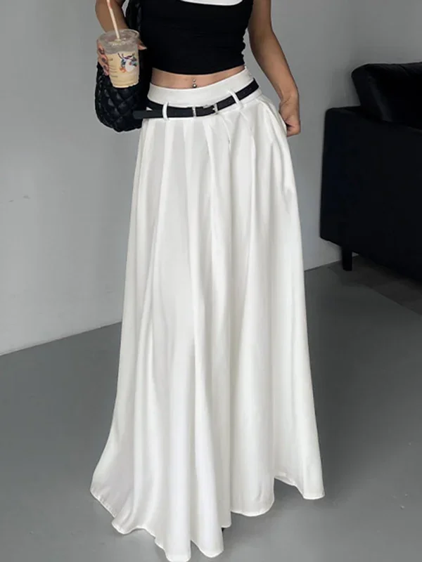 belted-pleated-long-skirt