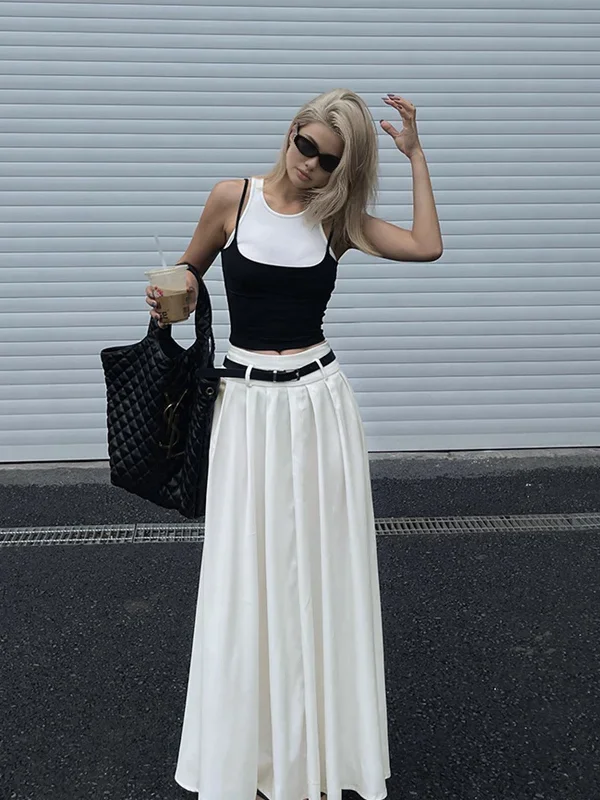 belted-pleated-long-skirt