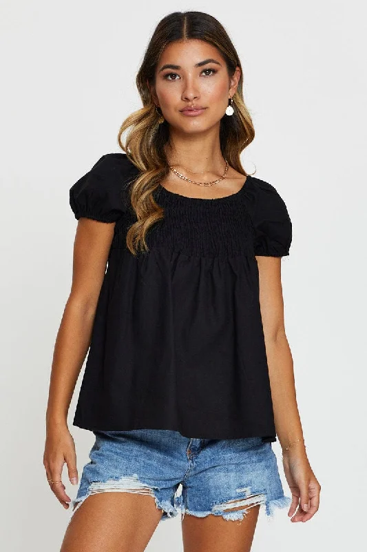 black-shirred-top-short-sleeve-wc11309-32f3-1