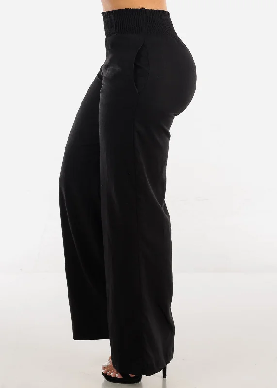 black-spandex-waist-wide-leg-linen-pants-6811pyblk