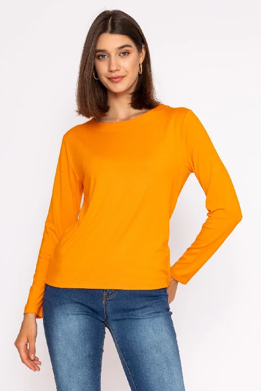 Boat Neck Top in Orange