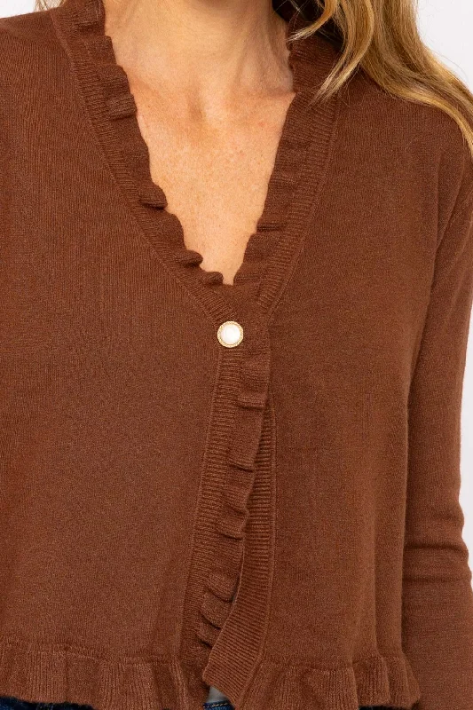 brown-ruffle-cardigan