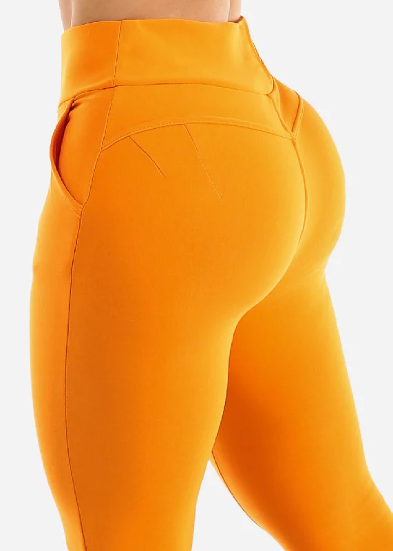 Butt Lift High Waisted Skinny Pants Orange