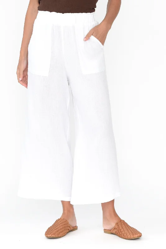 Byron White Cotton Pocket Pants