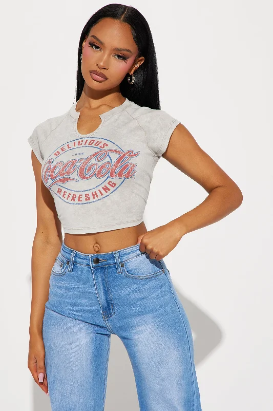 Coca Cola Washed Crop Top - Grey/combo