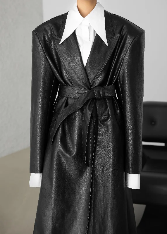 connie-faux-leather-belted-trench-coat-black