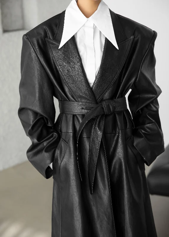 connie-faux-leather-belted-trench-coat-black