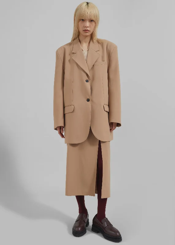 Cordelia Boxy Blazer - Camel