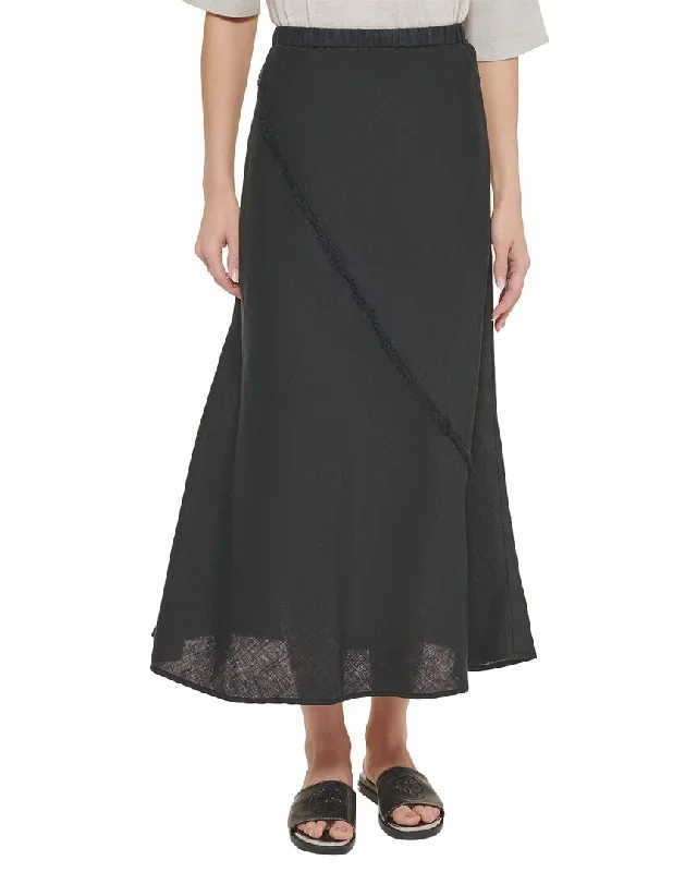 DKNY Linen Midi Skirt