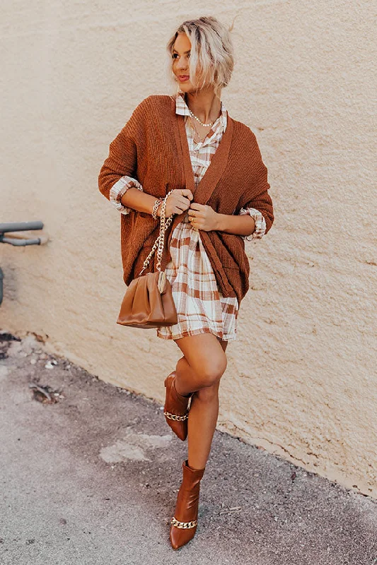 First Kiss At Sunset Cardigan In Cinnamon