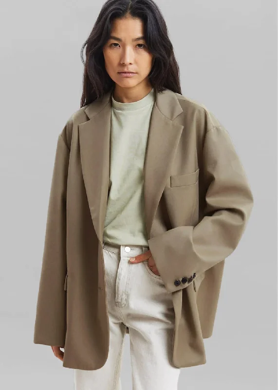 Frankie Oversized Boyfriend Blazer - Desert Taupe