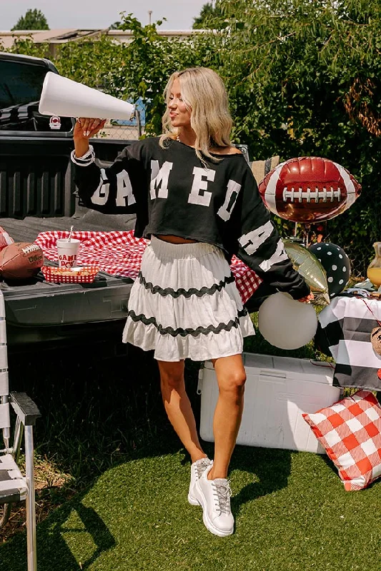 Game Day Crop Sweatshirt in Black