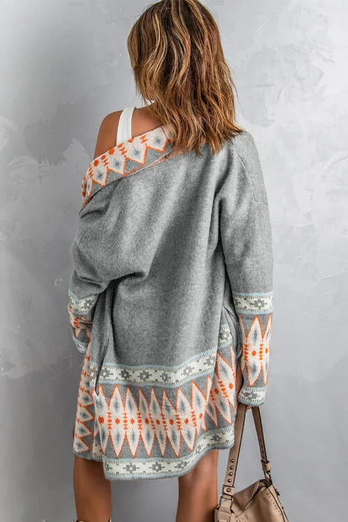 geometric-open-front-long-sleeve-cardigan