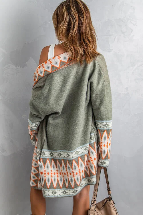 geometric-open-front-long-sleeve-cardigan