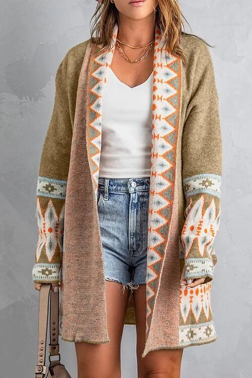 geometric-open-front-long-sleeve-cardigan