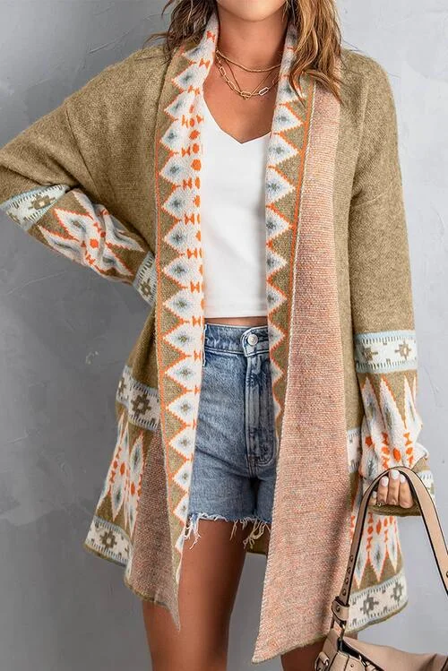 geometric-open-front-long-sleeve-cardigan