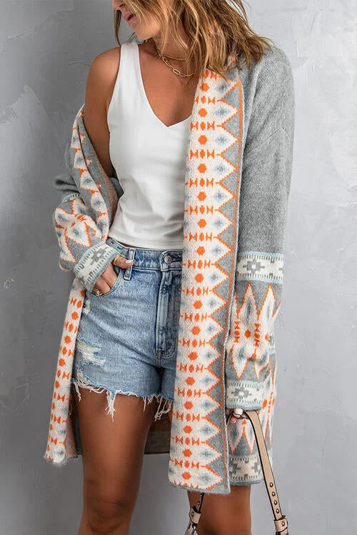 geometric-open-front-long-sleeve-cardigan