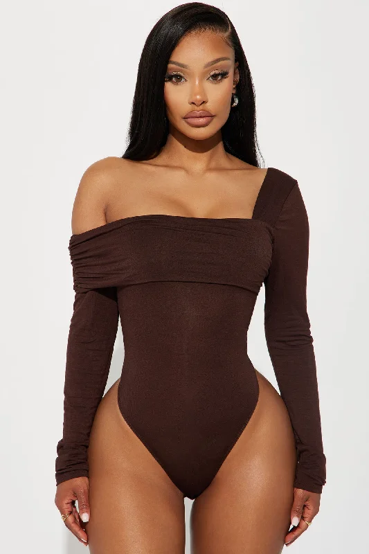 Gia One Shoulder Bodysuit - Brown