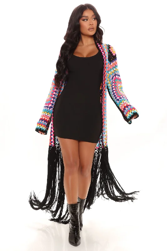 Gypsy Queen Crochet Cardigan - Black/combo