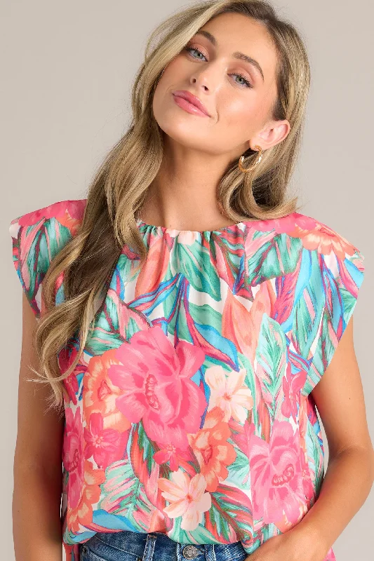 jungle-bloom-hot-pink-multi-floral-cap-sleeve-top