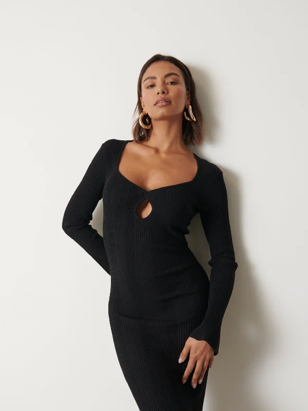 lana-sweetheart-neck-knit-dress-black