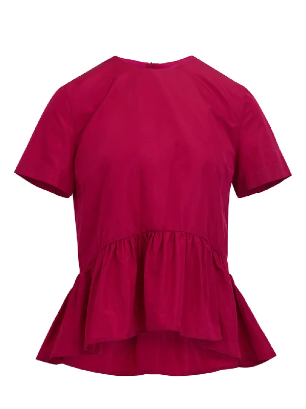 Ruffled Hem Short Sleeves Top