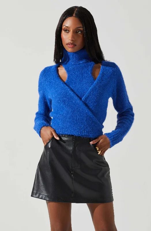 Natasha Wrap Turtleneck Sweater