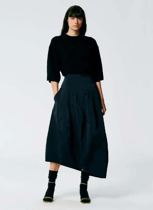 Nylon Asymmetrical Balloon Skirt