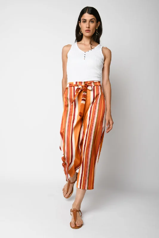 Pantaloni crop a righe