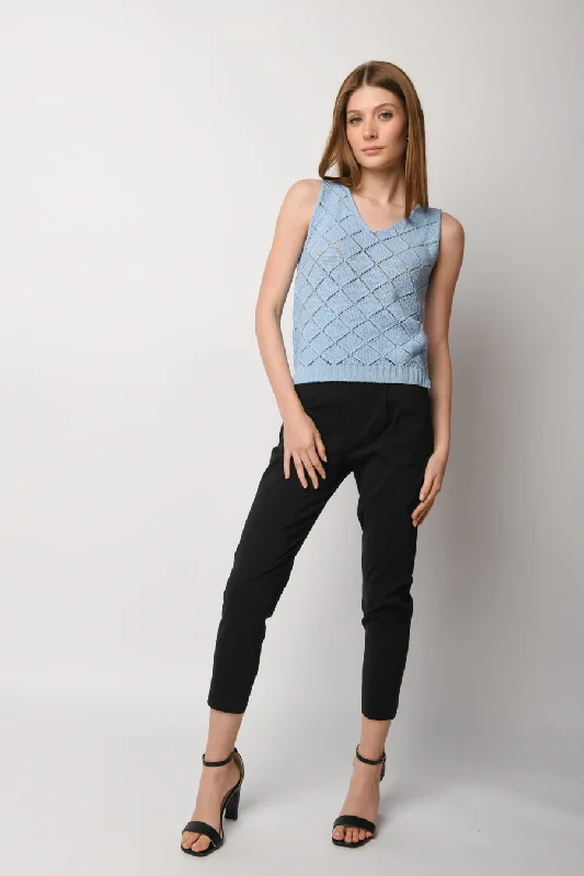 Pantaloni crop misto viscosa