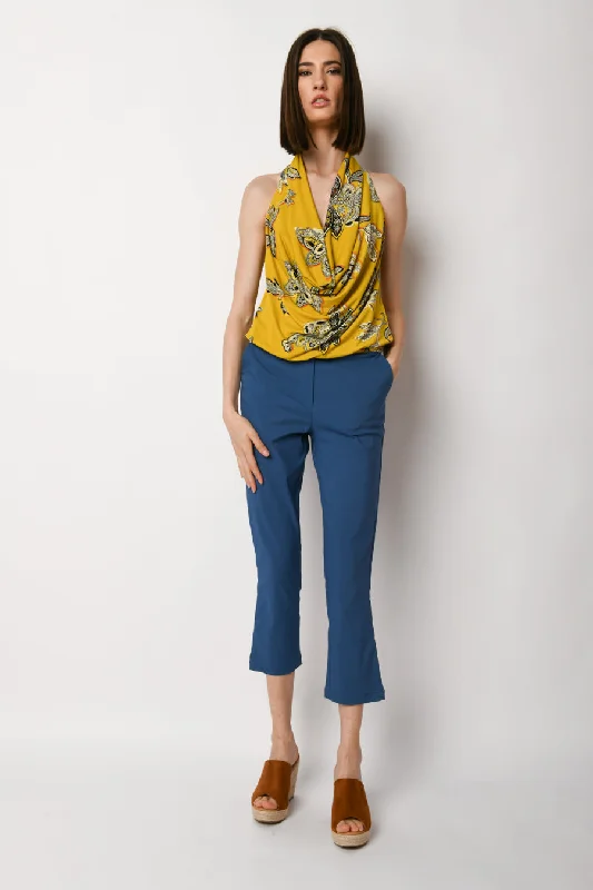 Pantaloni crop misto viscosa